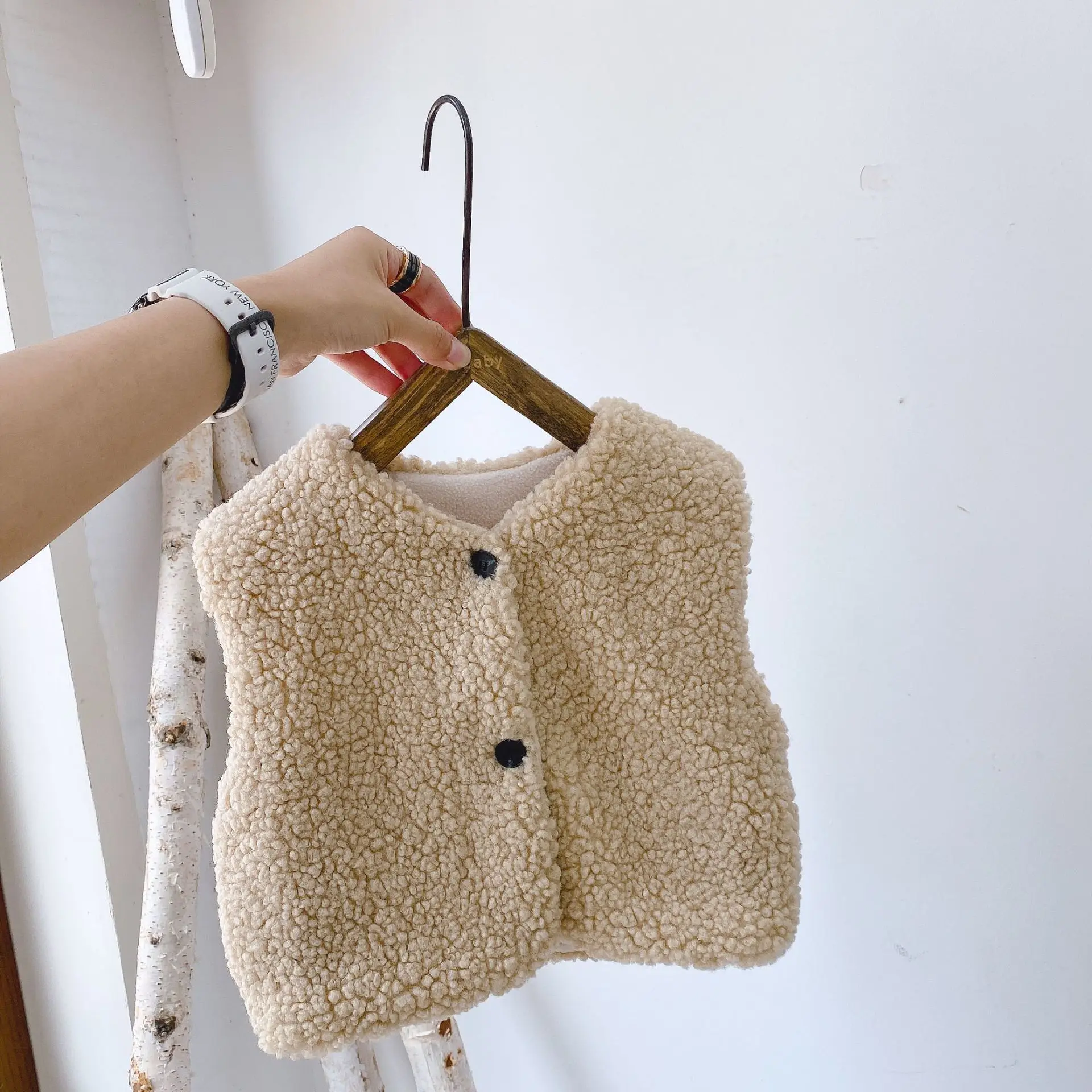 
Baby Girls Vest Autumn Winter Kids Girls Warm Coat Children Fur Style Fleece Outwear Plush Vest 