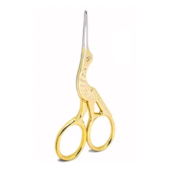 FOCSTAR Gold Rose Gold Small Crane Bird Stork Scissors Sewing Embroidery Tailor Dressmaker Scissors Shears (BT8023)