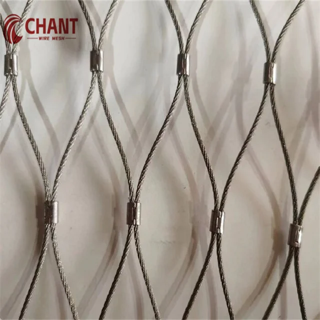 Customized 4m*10m High Quality Ultrasonic Bath SS Wire Rope Zoo Mesh Tiger Fencing Flexible Light Weight