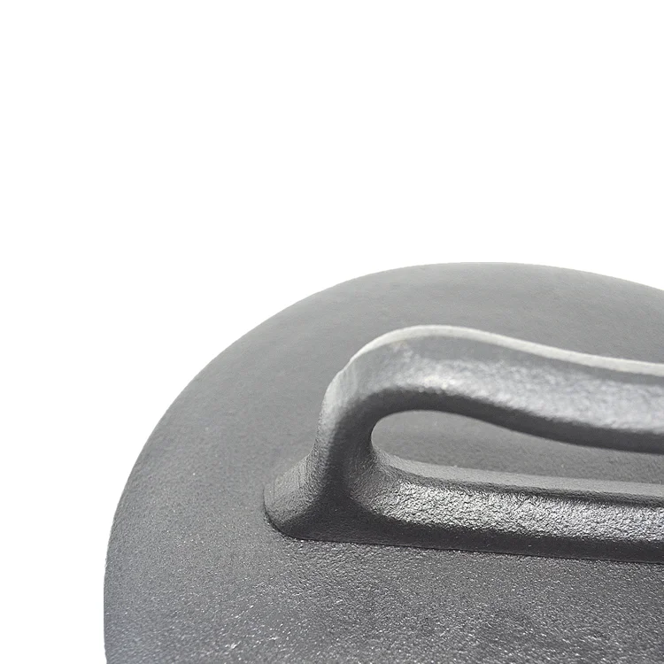 23cm hot sale bacon cooking round shape pre-seasoned cast iron grill sandwich press with handle