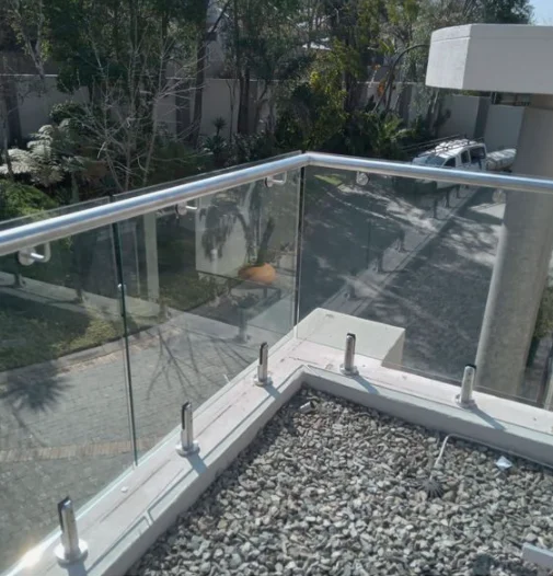304 316 Casting Stainless Steel Glass Spigot Tempered Glass Balcony Rail Frameless Glass Railing
