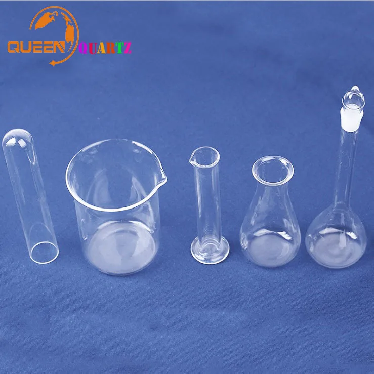 Clear fused quartz glass test tube&reaction