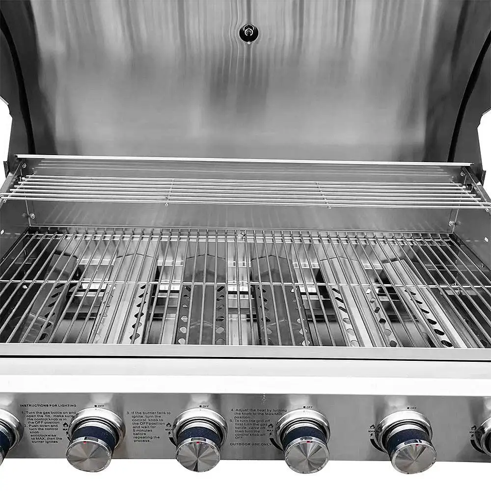 Commercial Grill Stainless Steel 5 Burners Gas Built-In BBQ Grills Barbecue