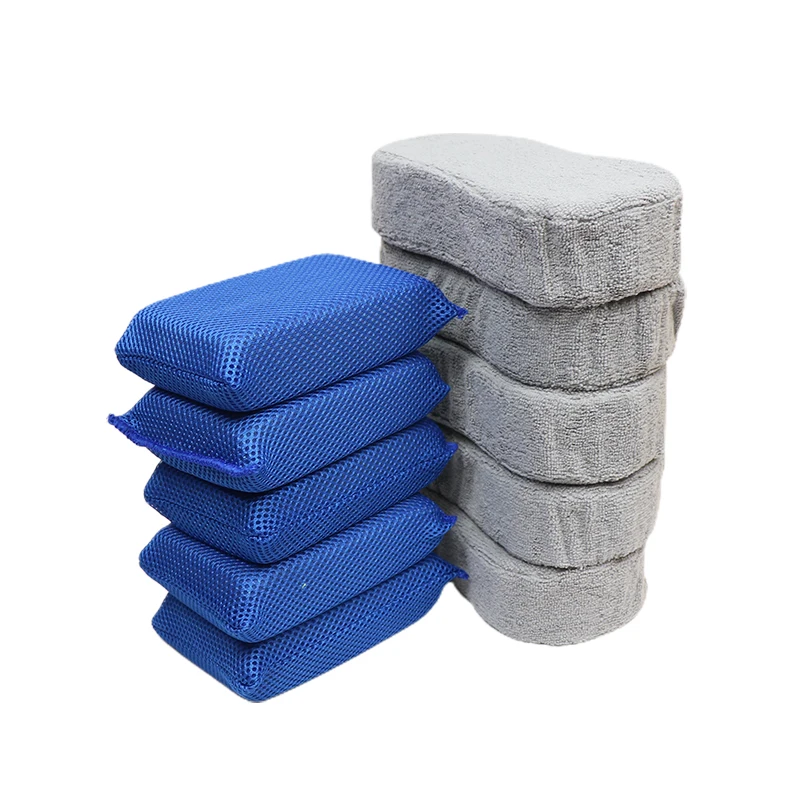 Car Detailing Microfiber Suede Cloth Nano Ceramic Coating Applicator Sponge Car Waxing Sponge Pads