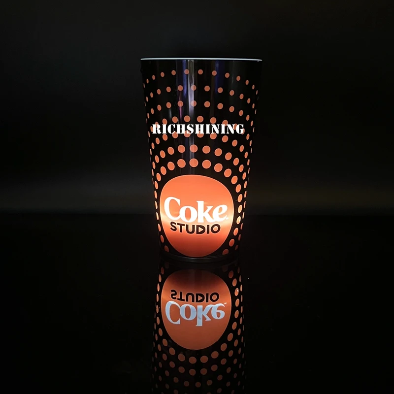 2024 Popular Water Activated Led Cup 14OZ/16OZ Drinking Cup Custom Logo Promotion Led Glass For Sport Event Club