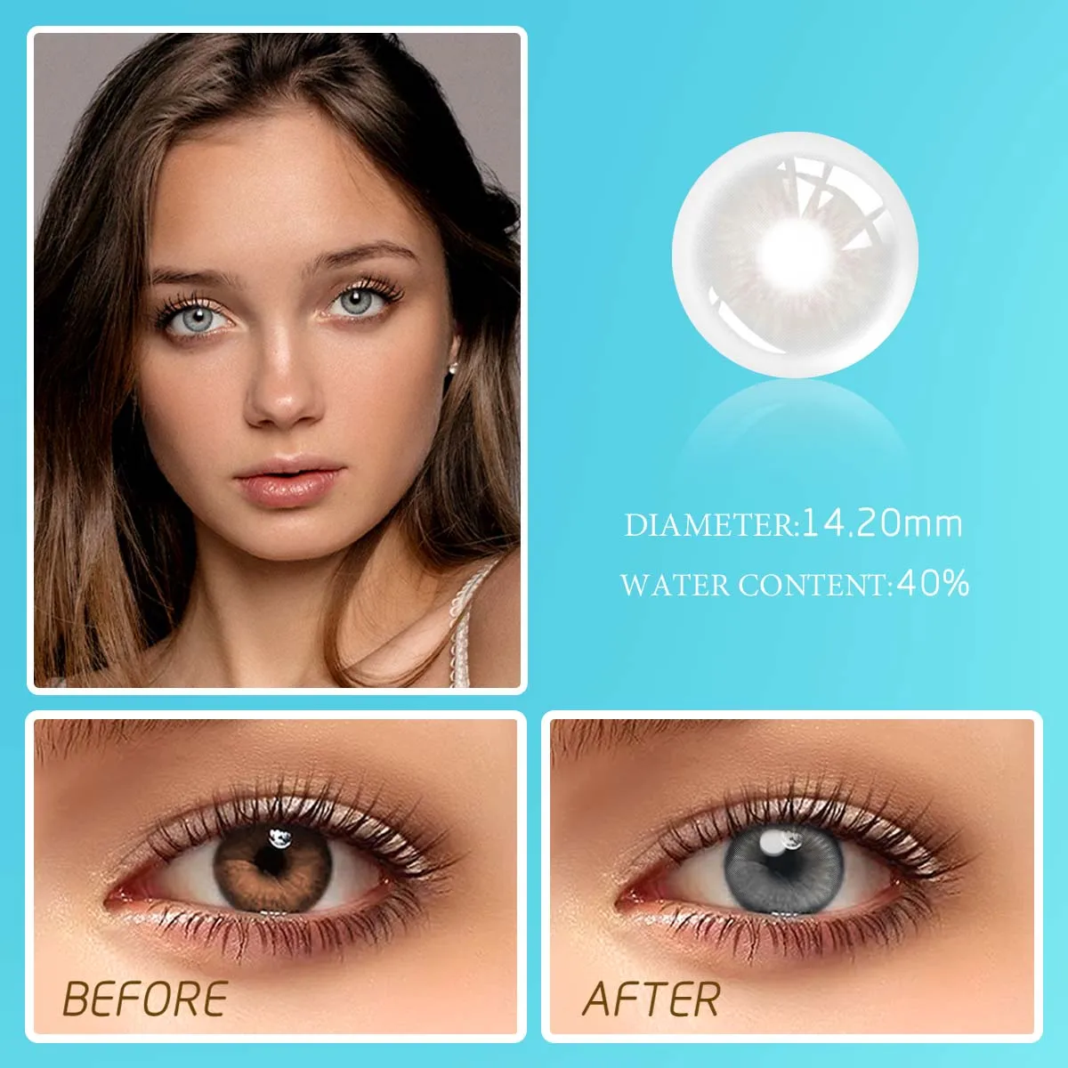 Lalens Wholesale Sexy Soft Color Contact Lens Prescription From Plano To 800 Men Monthly Toric Eye Colored Contact Lenses