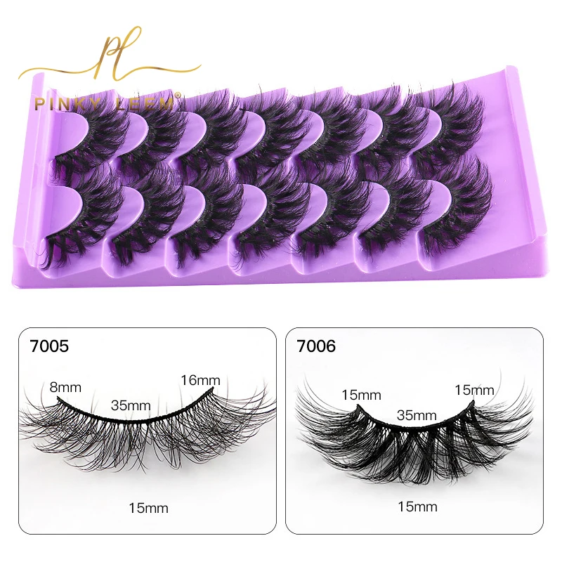 Pinky leem Wholesale Custom 18mm 22mm 25mm faux mink eyelashes private label 3d 5d fluffy mink eyelash vendor full strip lashes