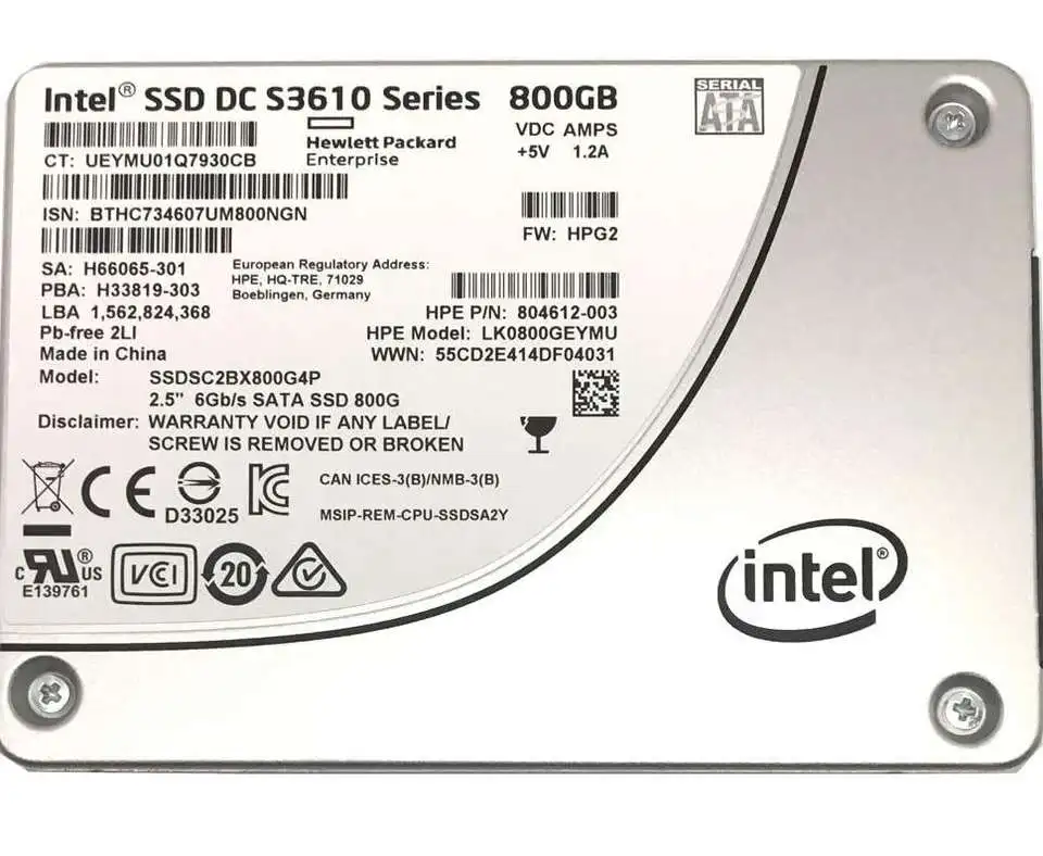 original Hot Sale 2.5' Solid State Drive dell SSD DC S3610 Series 800GB SATA