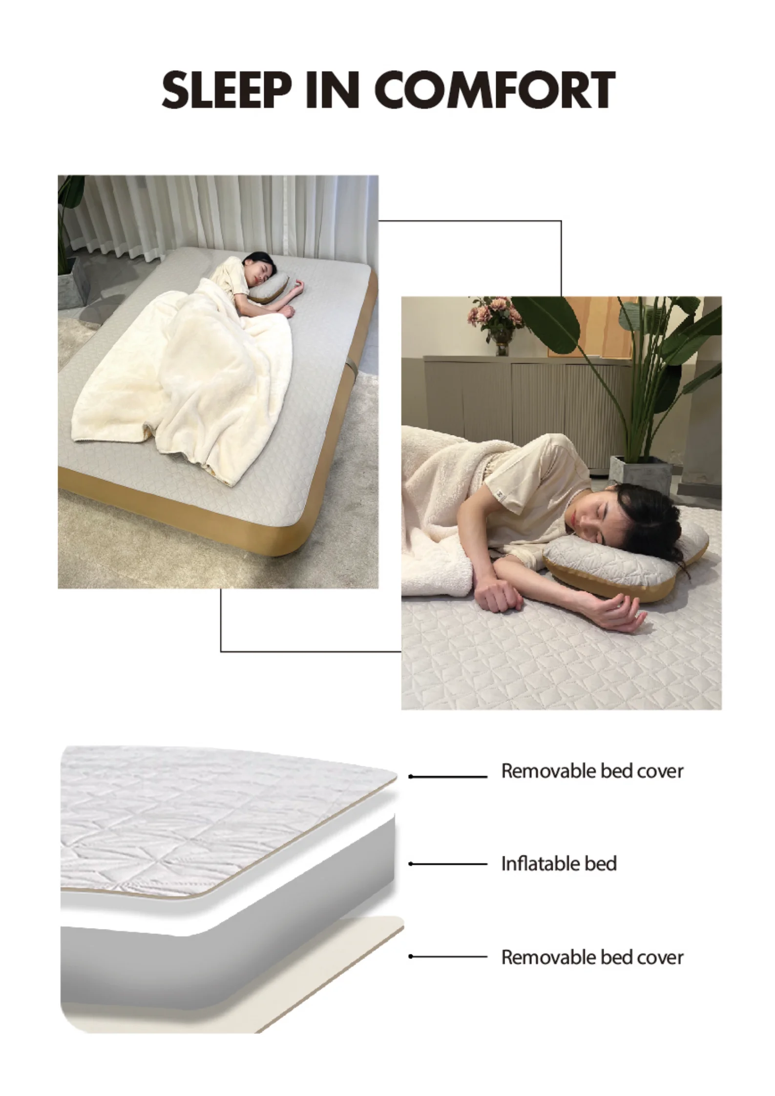 folding camping bed  Inflatable Outdoor Mat  camping bed foldable  with Pump Sack