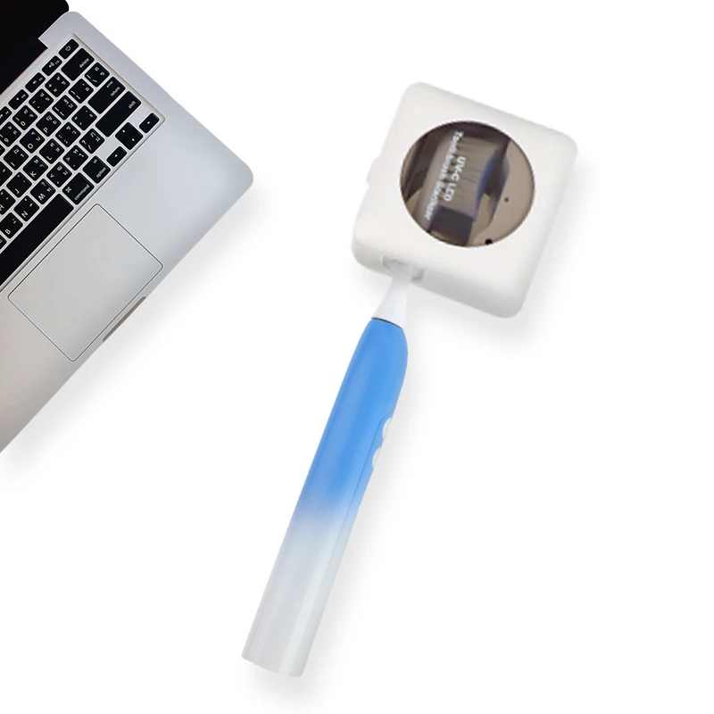 White Self Sanitizing Portable Travel Toothbrush Box Magnetic Tooth Brush Holder