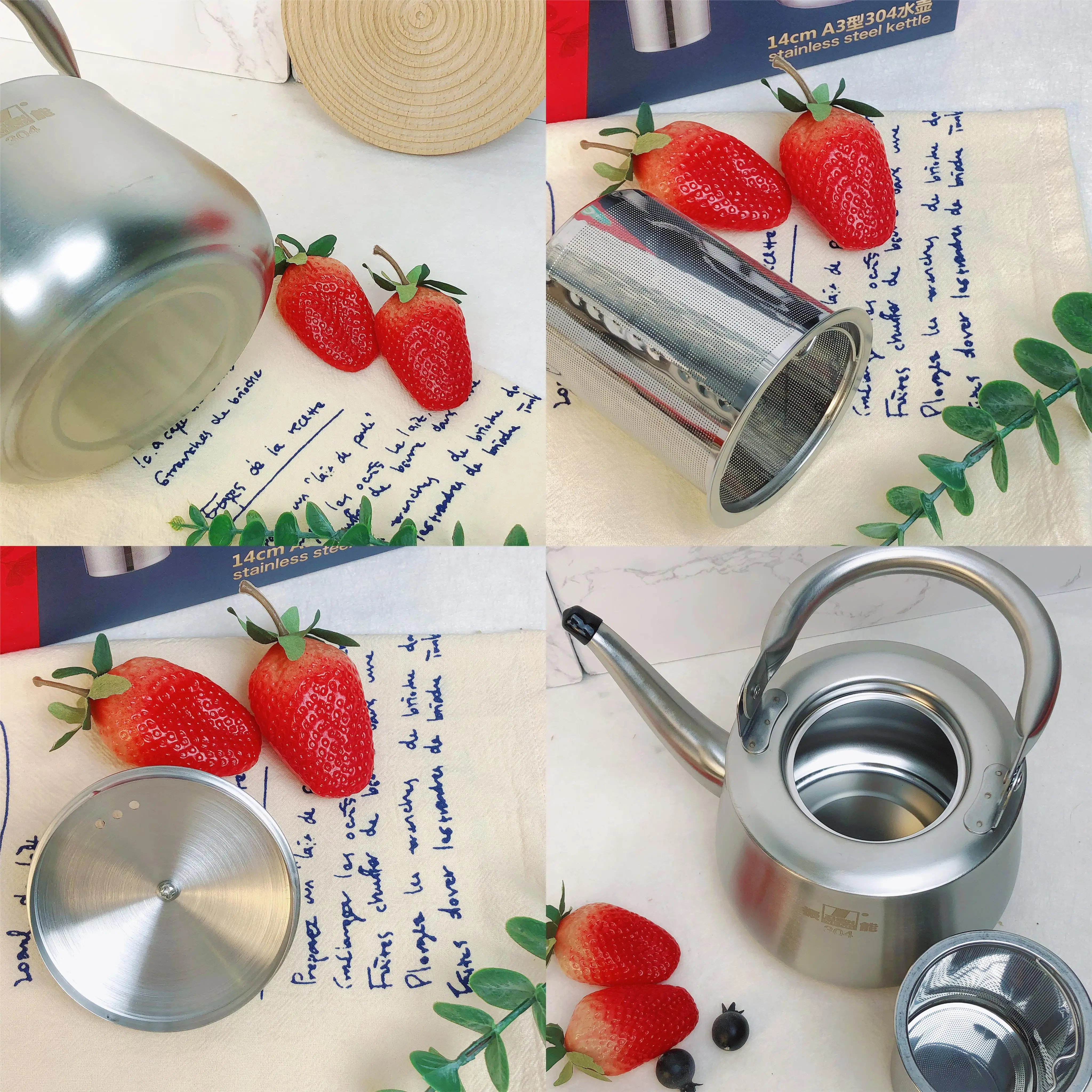 New Design Stainless Steel Whistling Kettle Factory Price Electric Kettle Water Boiler Metal Teapots