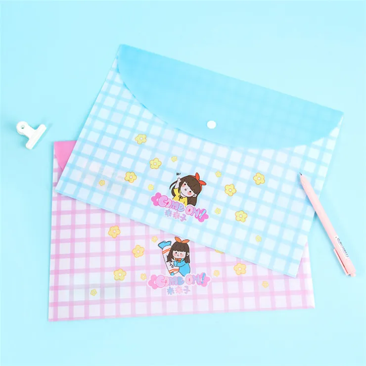 Free sample Storage stationery france latest top selling office item spp plastic folder file button bag document bag