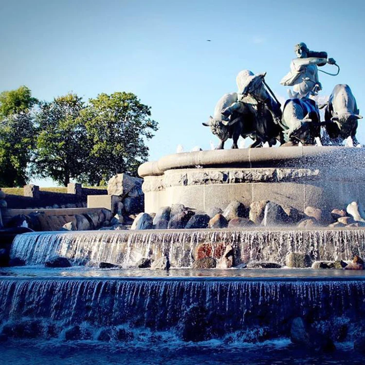 FREE DESIGN Outdoor Garden Animal Granite Fairy Cow Water Fountain