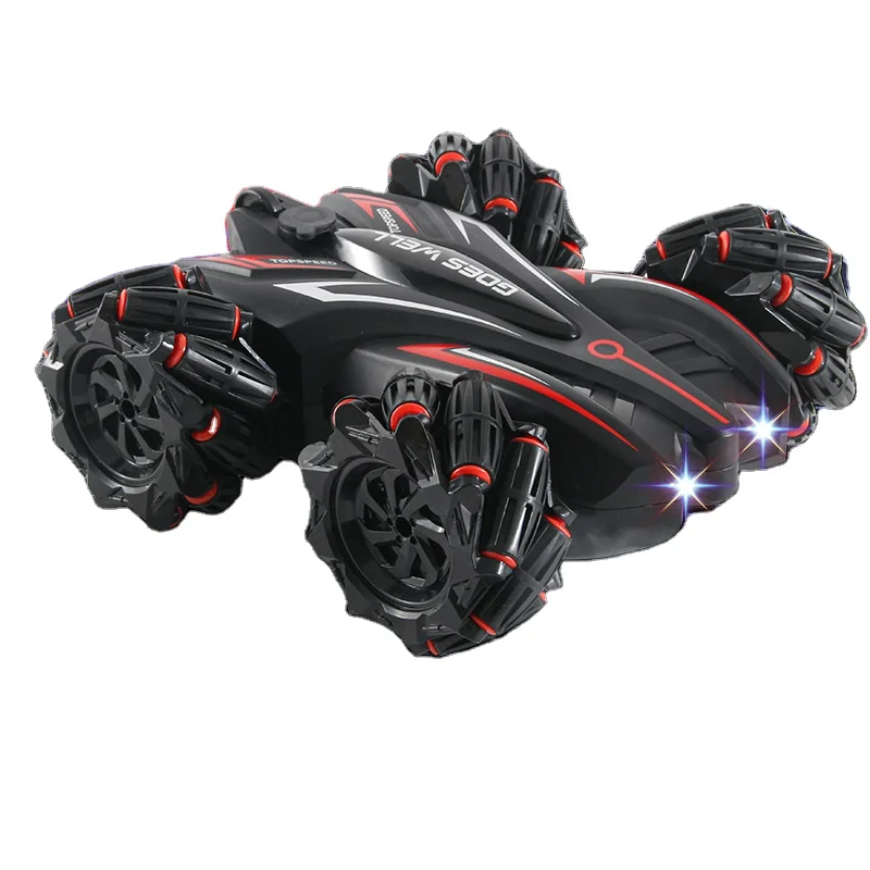 2.4G Double-Sided Stunt Rc Car With Lights Dual Spray Four-Wheel Drive Tumbling Remote Control Car Toy