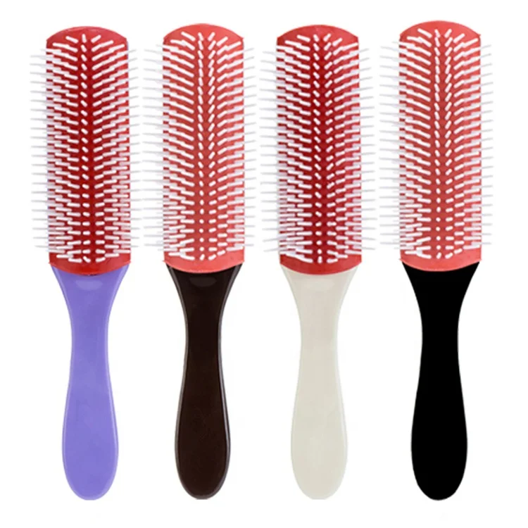 Hot Sell Detachable Air Cushion 9-Row Straight Wide Tooth Shower Custom Hair Comb Denman Hair Brush