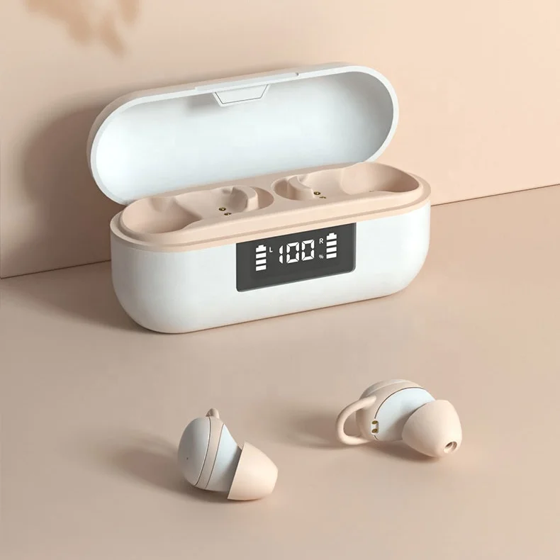 Invisible bean wireless sleep earphone earbuds with LED battery display and noise cancelling X999 bluetooth earbuds