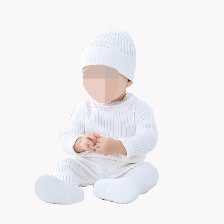 
Wholesale baby sweater suit winter solid color warm knitted suit 
