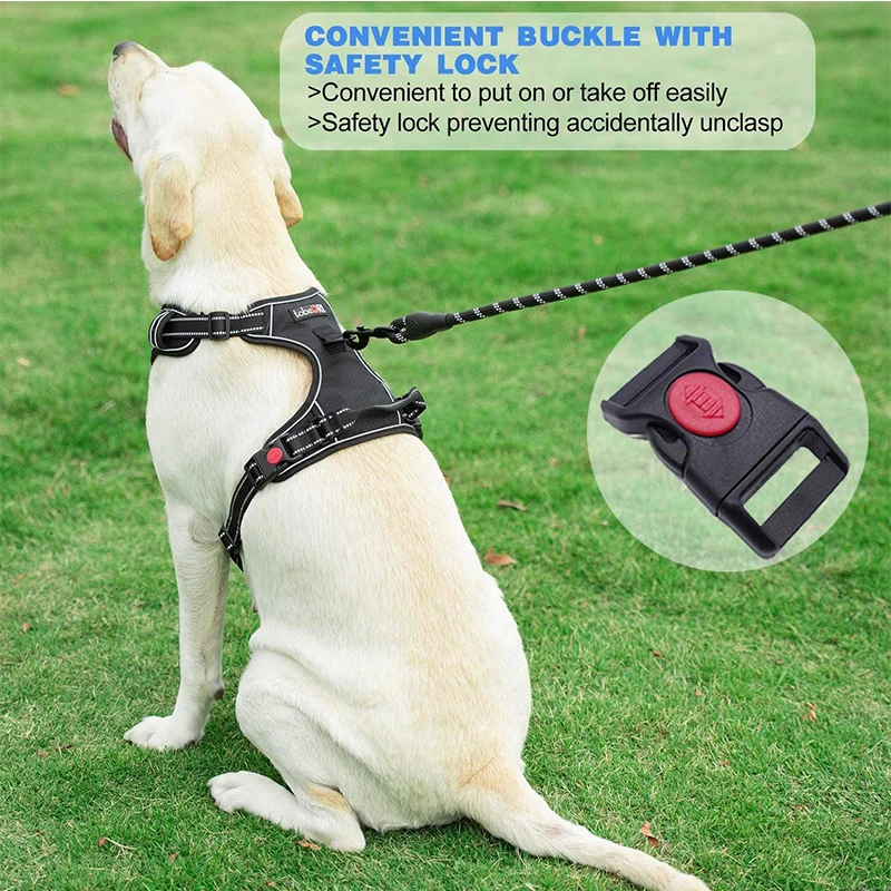 No Pull Dog Harness Adjustable Reflective Easy Control Dog Harness Leash Set