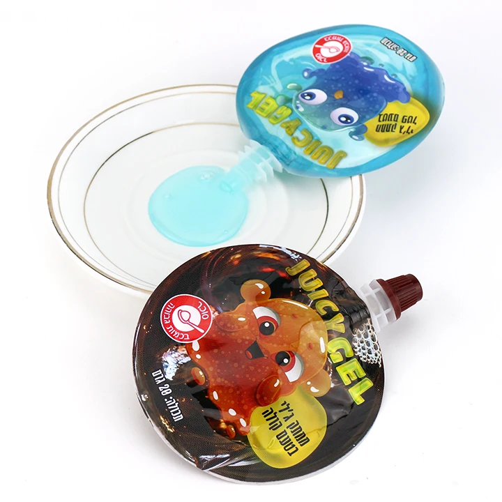 Kosher Round Spirit Shape Super Sour Squeeze Juice Gel Jam Liquid Candy