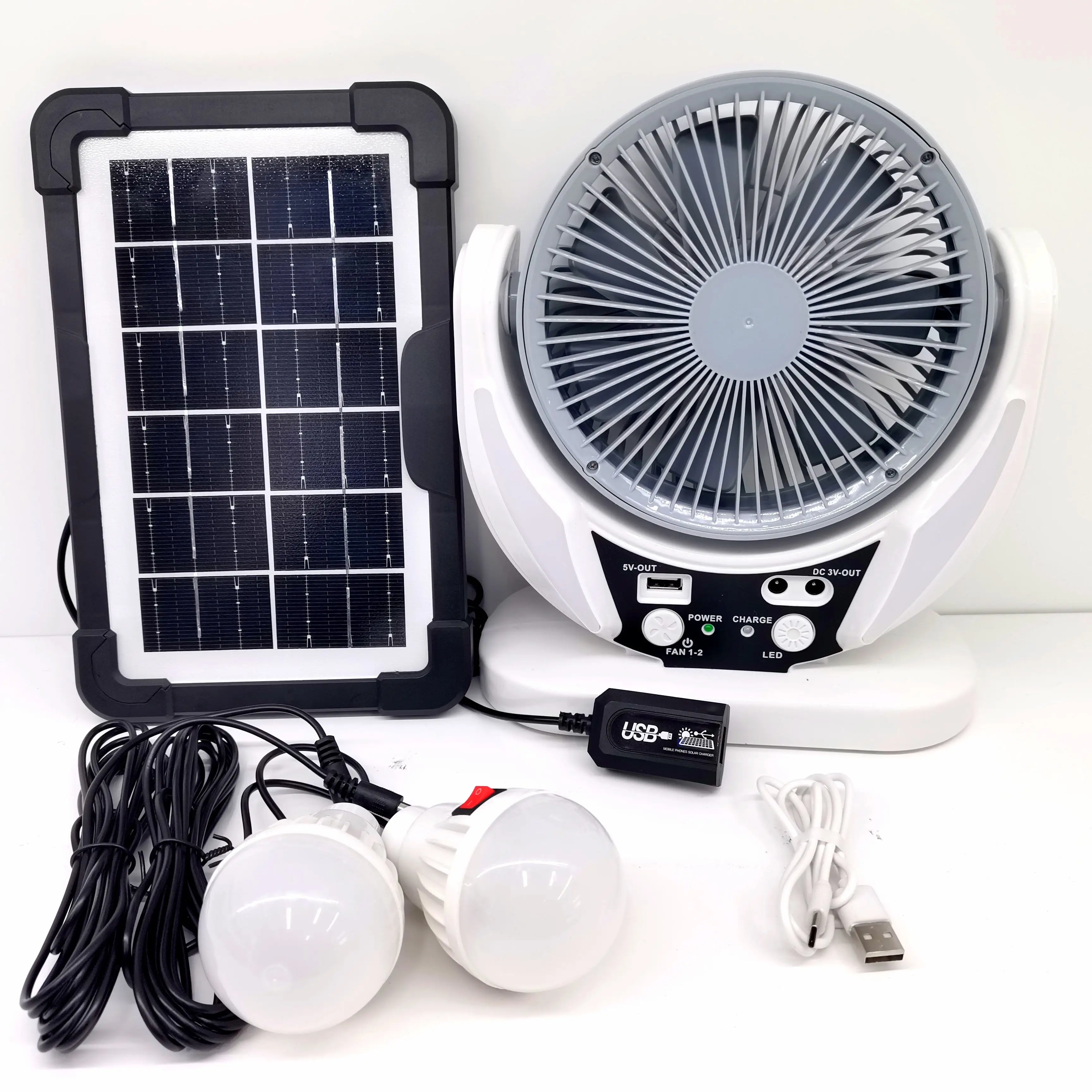 Most Popular 6 Inch Solar Fan Solar Panel Ac Dc Rechargeable Fan Cheap Outdoor Household Support 6v  Solar Powered Electric Fan