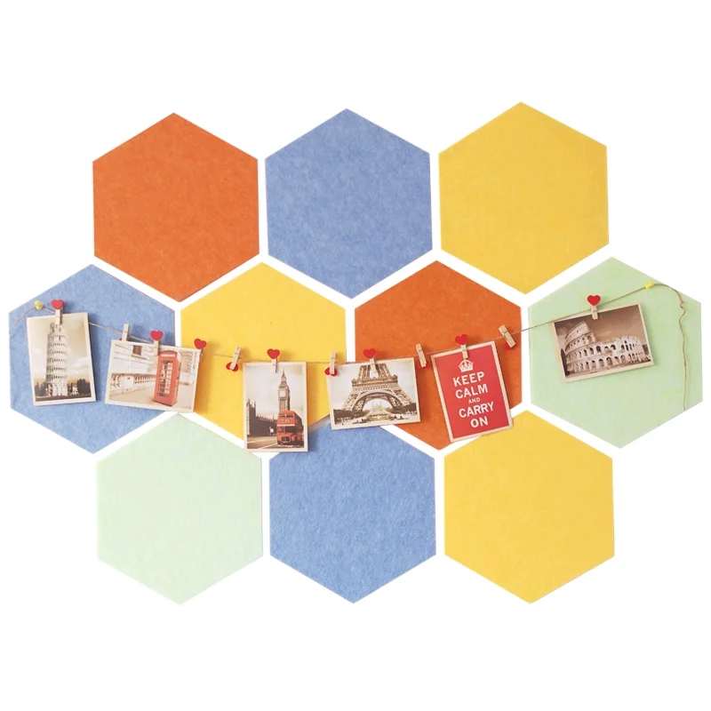 Hexagon Felt Pin Board Bulletin Board Stickers Home Decor Wall Office Memo Message Board (1600891693579)
