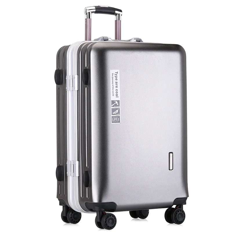 Eco Friendly Black Dry Ice Aluminium  Hard Case Trolley Bag Travel Suitcase Aluminum Frame Luggage