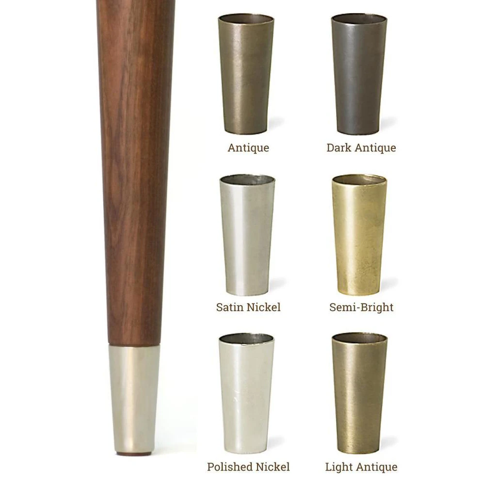Hoone Metal Furniture Tips Toe Caps Tapered Ferrules Table Brass Caps Sofa Chairs Cabinet Leg Protector