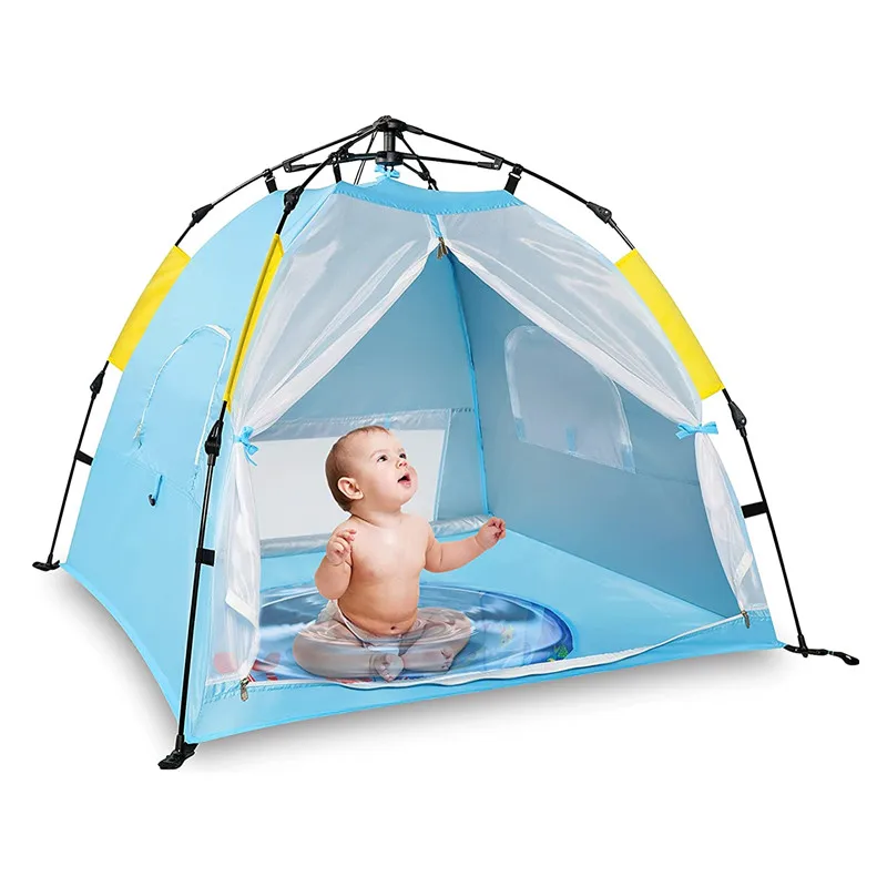 Super quality UPF 50+ UV protection automatic set up baby beach tent with pool and mosquito net