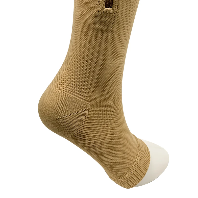 Zipper Compression Socks Medical 15-20 mmHg Knee High Compression Socks for Men Women Varicose Veins