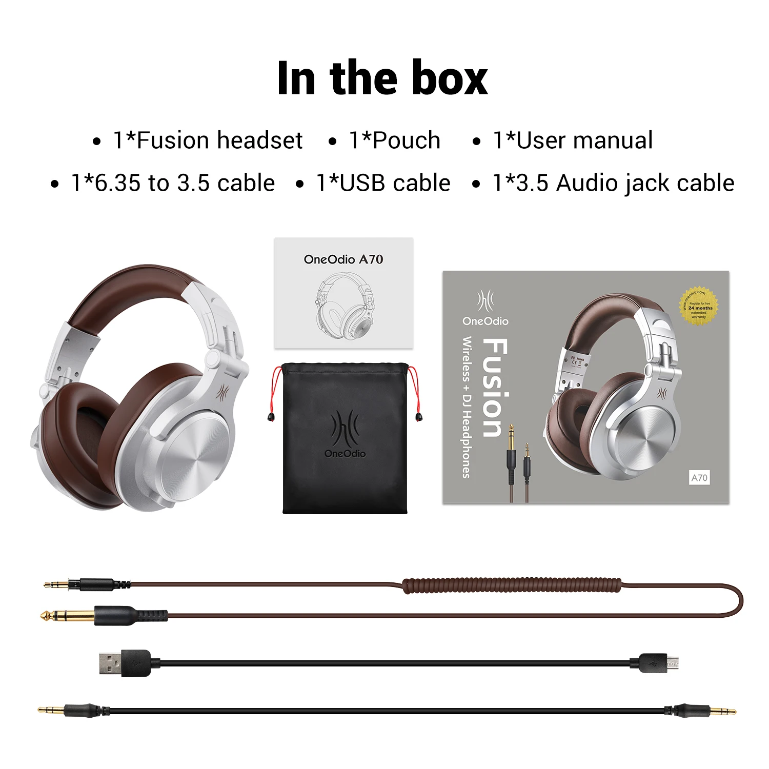 OneOdio A70 Wireless Over Ear Headphones Studio Headphones with Shareport Foldable-Red