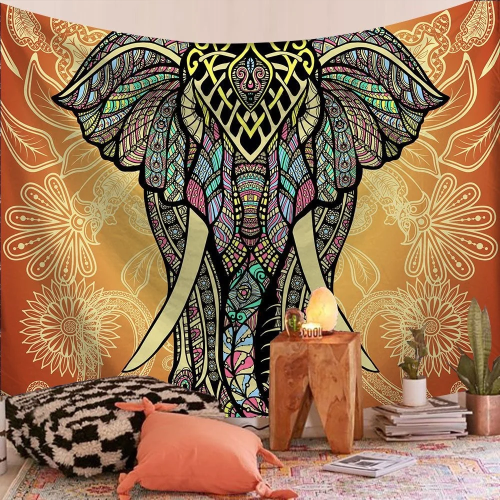 Customized 2021 hot sale Factory decorative Digital Printed hippie bohemian trippy large mandala tapestry wall hanging