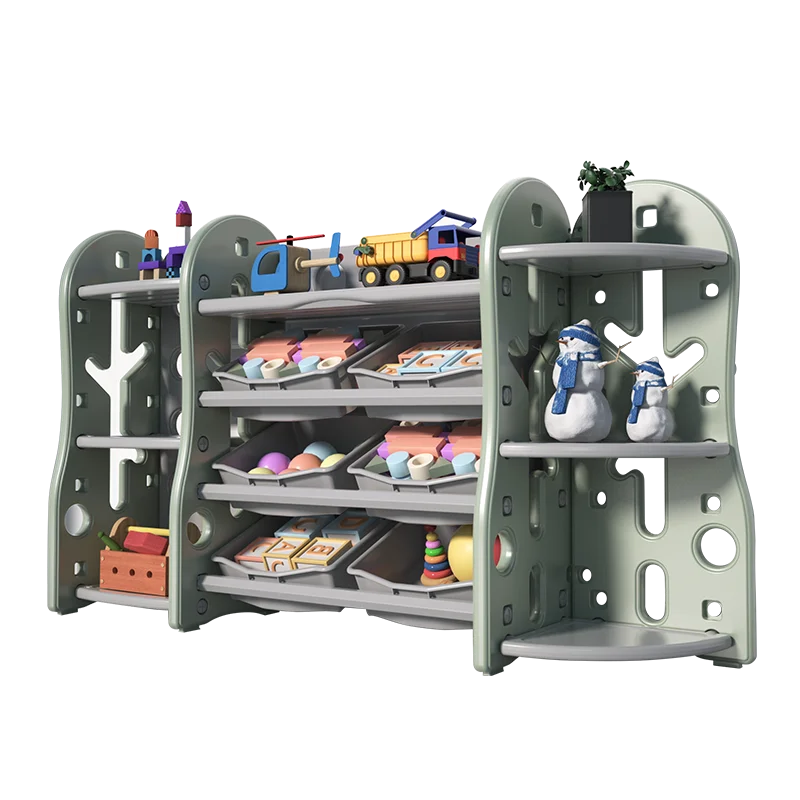 High Quality Children Cartoon Design Plastic Multi-Layer Kids Toys Storage Shelf
