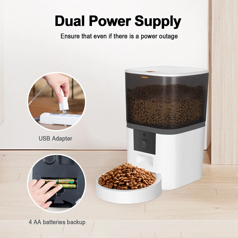 Eco-Friendly Smart Charged 480P Camera Pet Feeder Manual Feeding Food Stuck Alarm Dog Feeder WiFi Food Dispenser