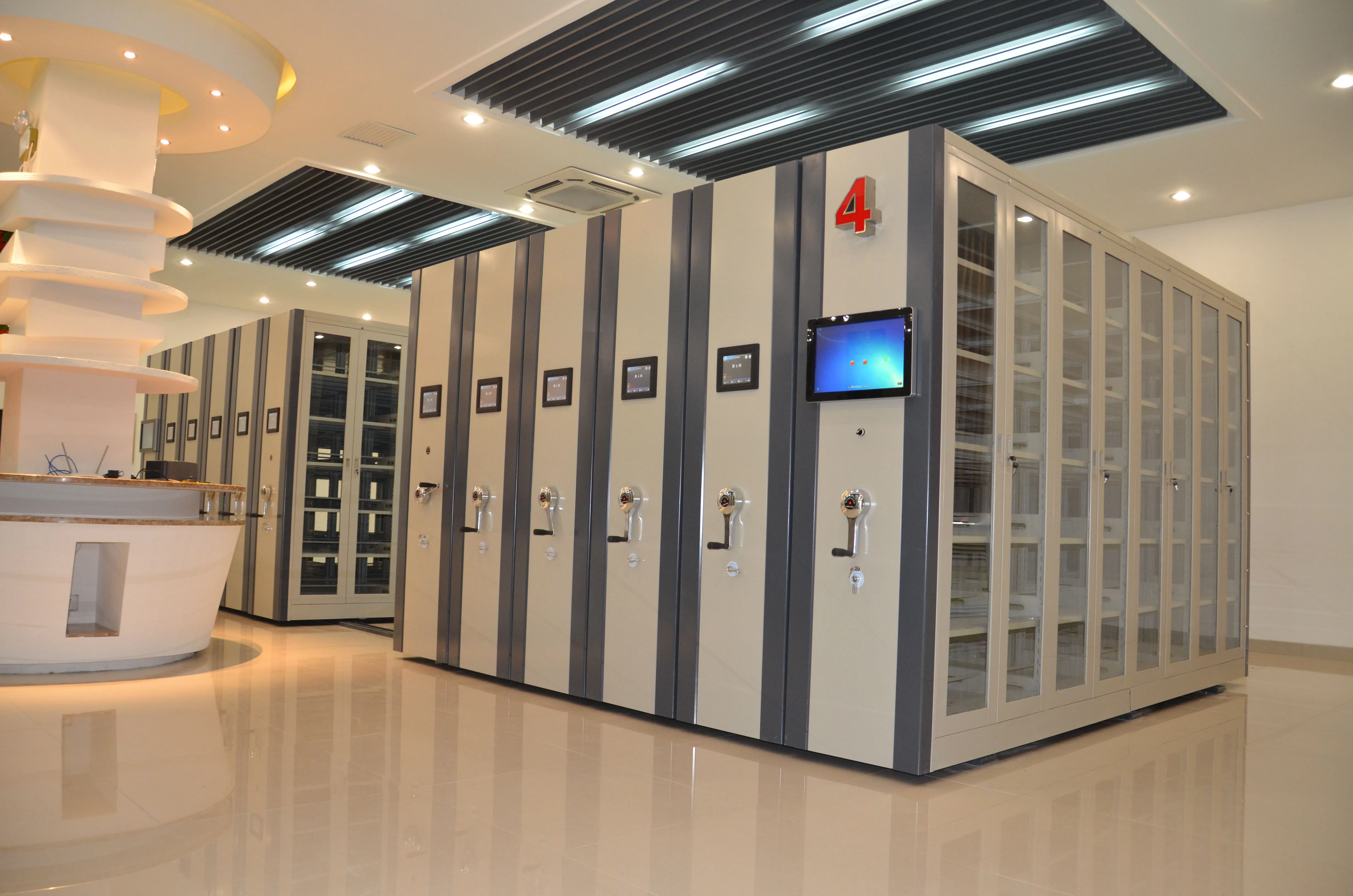 High-Density Compact Mobile Shelving Bulk Rolling Track File Cabinet for School Archive Storage Metal Mobile Shelving Unit