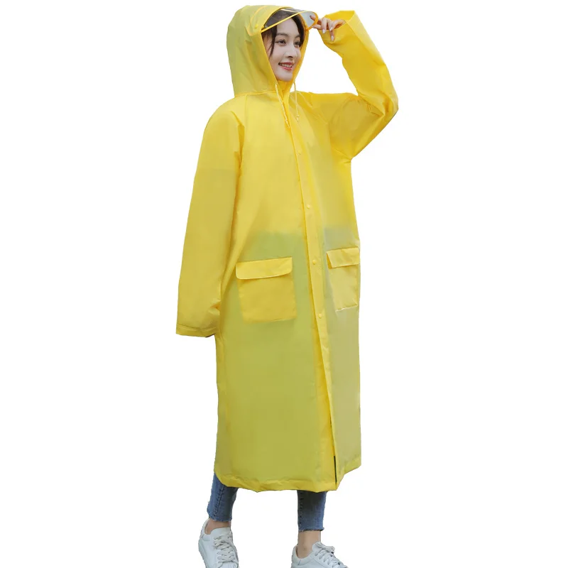 high quality PEVA durable raincoat with visor for adults