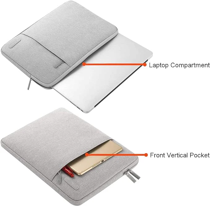 Laptop Sleeve Bag Compatible with MacBook Air/Pro Notebook, Compatible with Computers , Polyester Vertical Case with Pocket