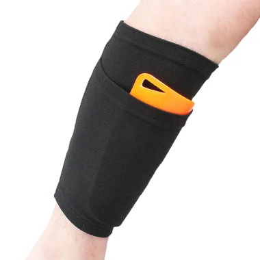 Adult Support Sock Nylon Solid Color Shin Protector Soccer Gear Football Shin Guards With Pocket