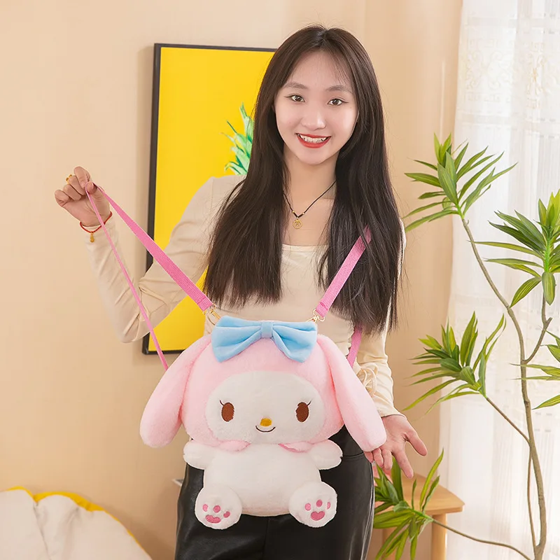 30cm Large Plush Toy Bag Kuromi Melody Pikachu Cinnamon Dog Backpack Small Wholesale Factory Wholesale