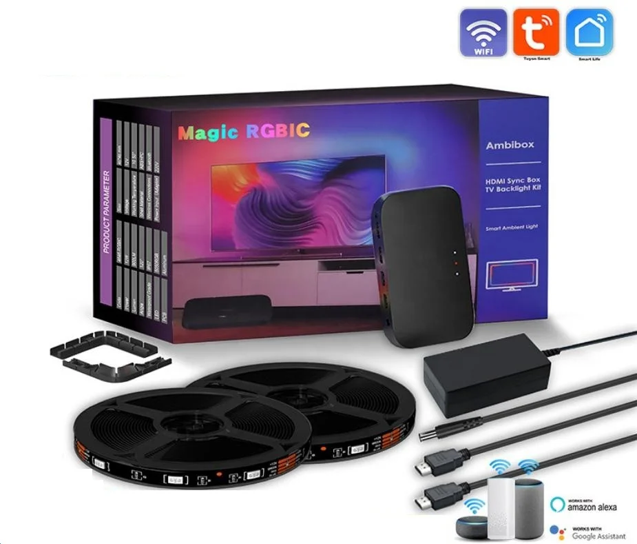 Симфонический черный фон 60 RGB ambipox Kit 5V Sync Dream экран USB WS2812 Светодиодная лента подсветка телевизора