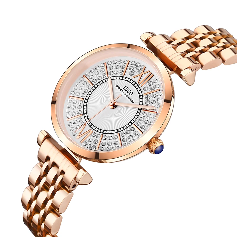 IBSO 8690 Luxury Quartz Wristwatch for Women Elegant Business Analog Dial Display 32mm Alloy Case Charm Strap New Boxed Gift