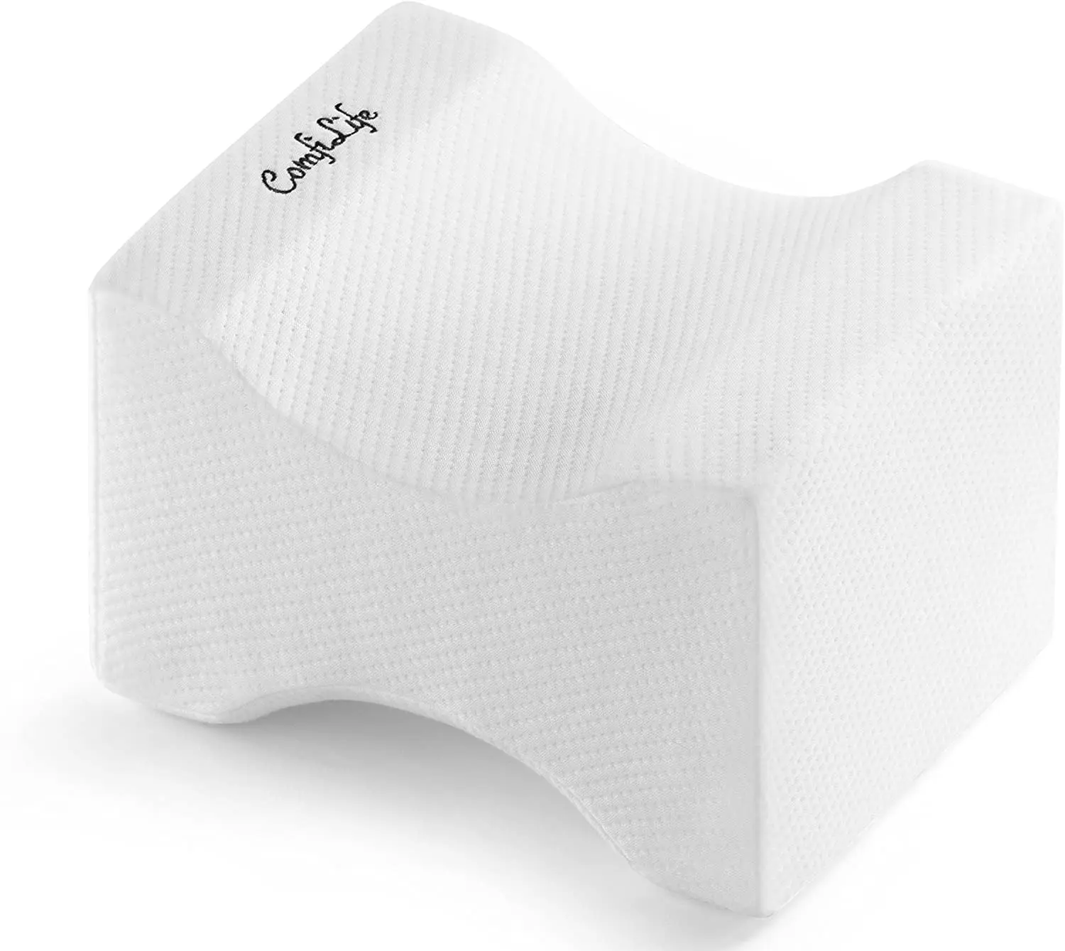 
ComfiLife Orthopedic Knee Pillow for Sciatica Relief Back Pain Leg Pain Pregnancy Hip and Joint Pain Memory Foam Wedge contour 