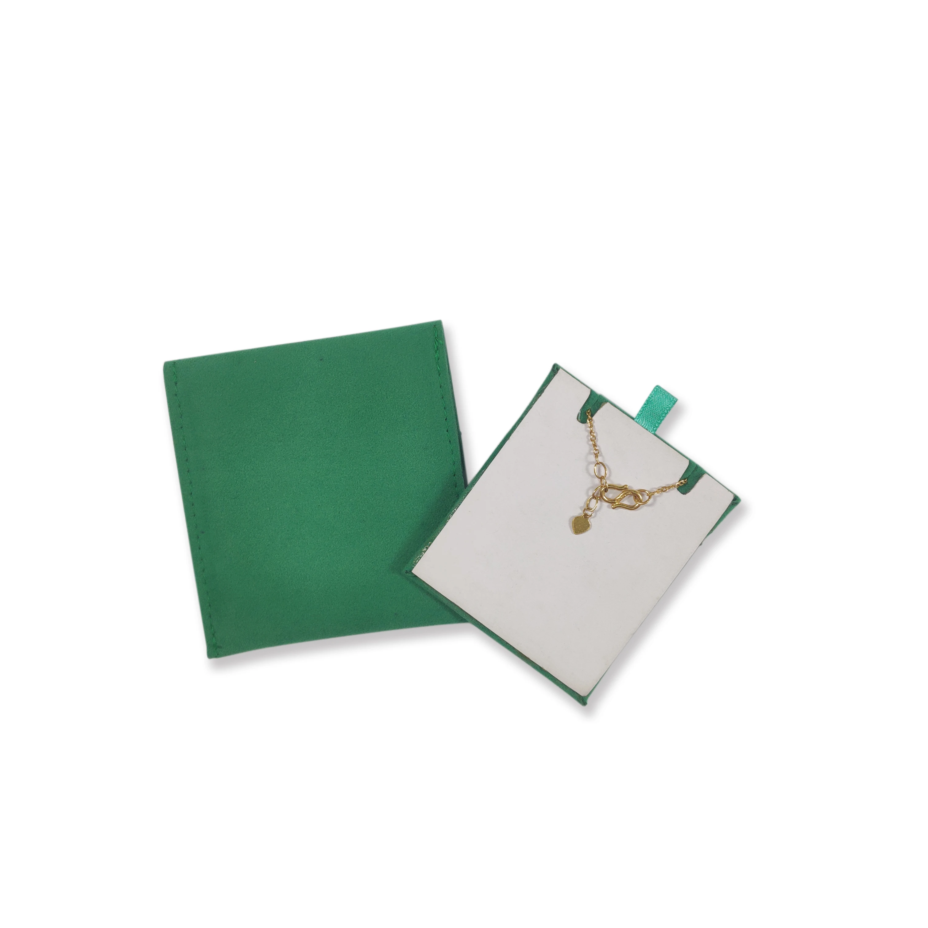 Blue Velvet Luxury Design Cardboard Inside Necklace Holder Custom Logo Hot Stamped Fabric Brand Jewelry Pouch With Divider