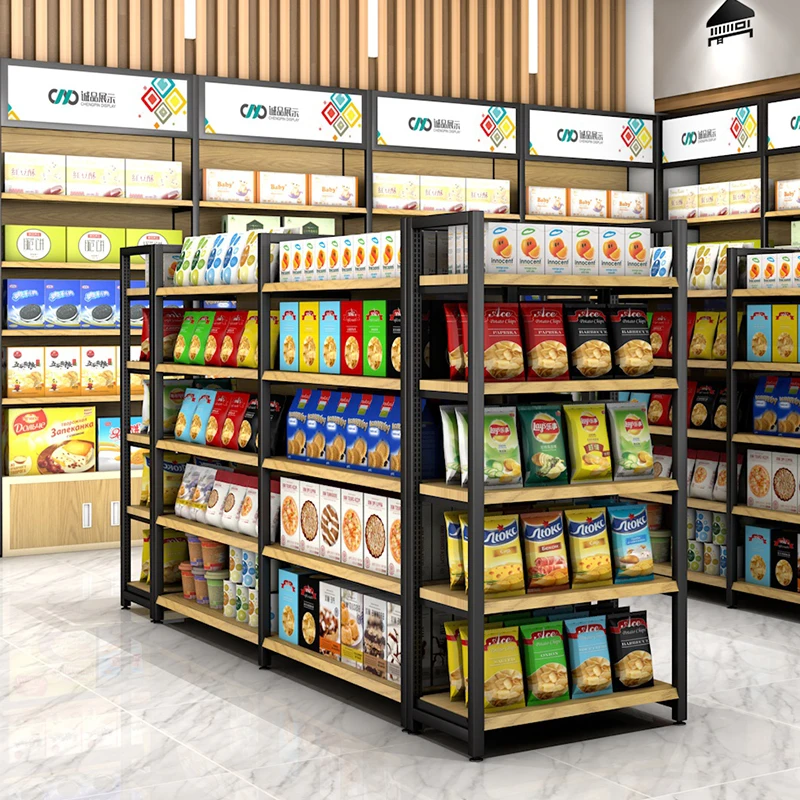 Mini Supermarket Gondola Shelving 3D Design Retail Display Rack Supermarket Shelves