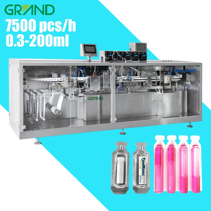GGS-240P5 0,3-200 мл, полностью автоматическая машина для наполнения и запечатывания бутылок с пластиковой полосой