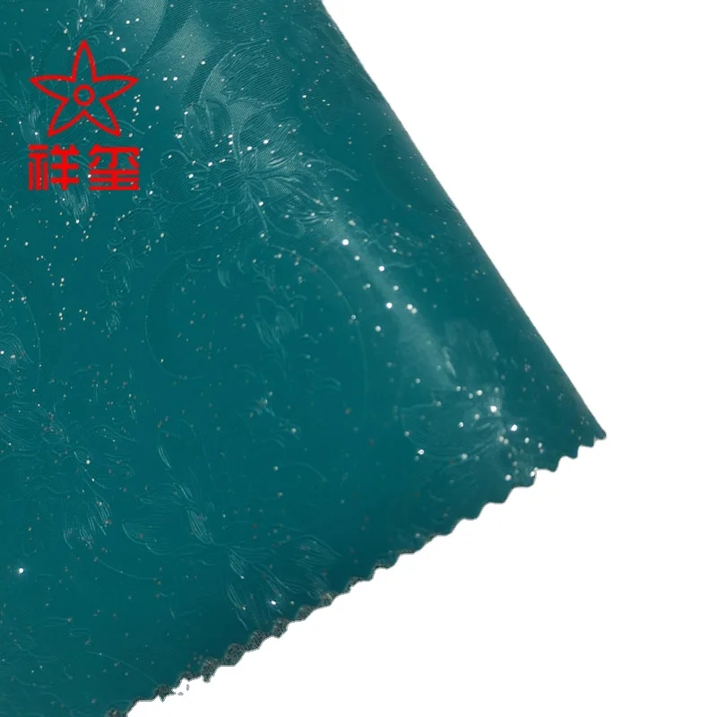 Best selling woven backing glitter embossed artificial pvc leather for bag upholstery