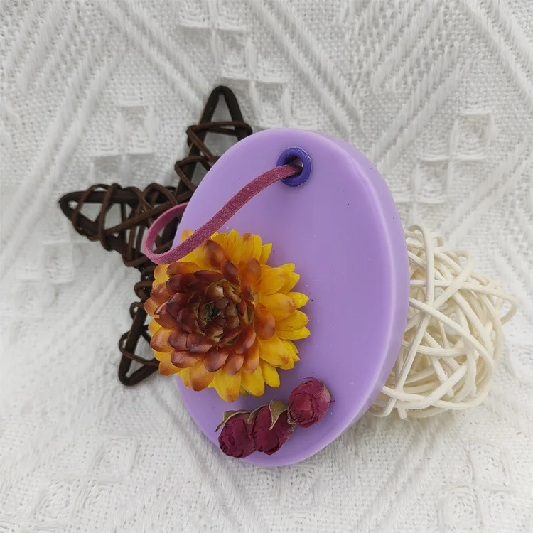 Lovely Holiday Birthday Gift Family Restaurant Study Wardrobe Pendant Purple Oval Aromatic Soybean Wax Scented wax Tablet