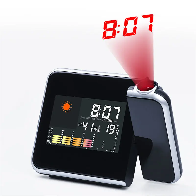 Smart Electronic Led Weather Forecast Digital Projection Alarm Clock