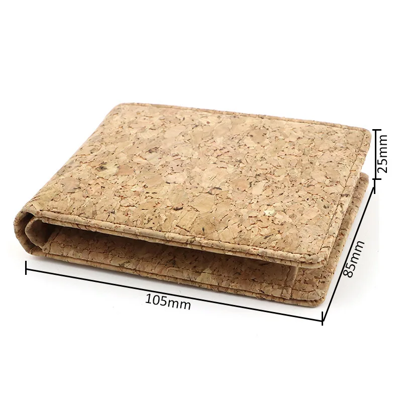 Amazon Hot Sale Cork Leather Wallets Slim Short Work Coin Wallet Mens Work Leather Men Wallet