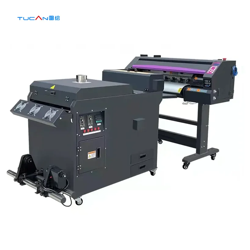 60cm dtf printer with double xp600 printhead with powder shaker machine cmyk+white color