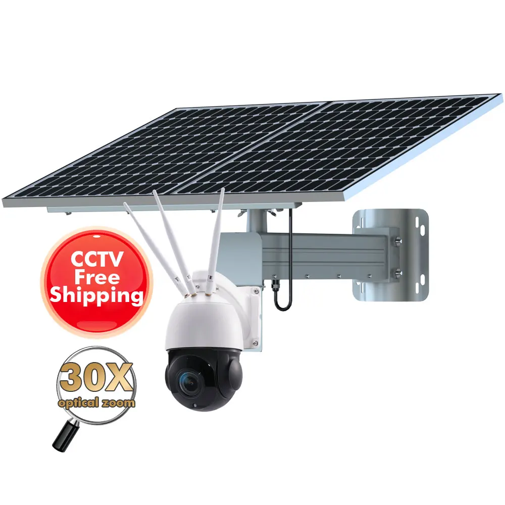 TecDeft IP Solar Cell Camera Wireless PTZ CCTV Outdoor security WIFI 4G solar camera